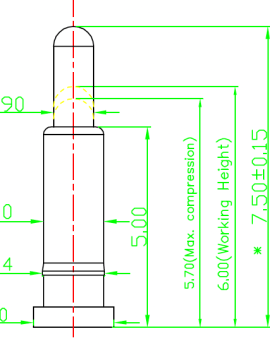 SMD pogo pin 7.5mm